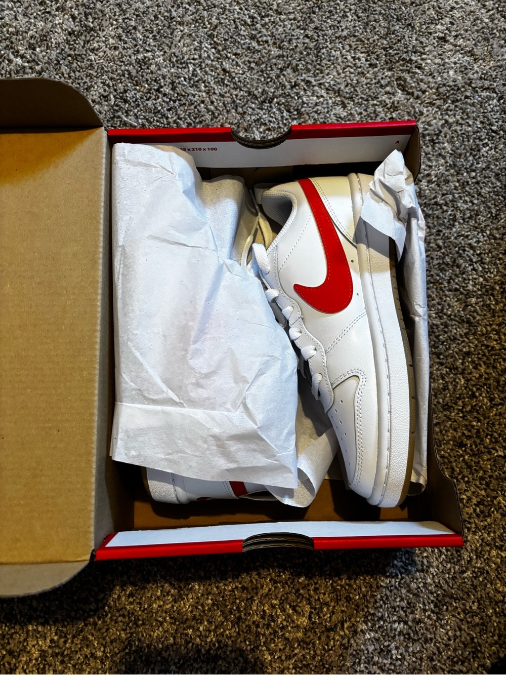 Nike White Sneakers with Orange Swoosh - Low Top Casual Trainers